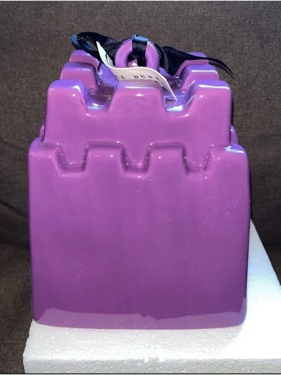 NEW Rae Dunn Haunted Purple Ceramic Castle Bird House - Picture 2 of 4